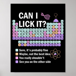 Kann ich es ablecken Periodensystem Kinder Wissens Poster