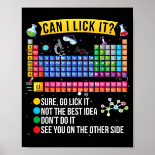 Kann ich es ablecken Periodensystem Lustige Wissen Poster