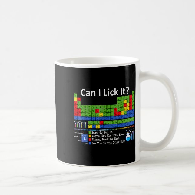 Kann ich es Periodensystem Chart Wissenschaftslehr Kaffeetasse (Rechts)