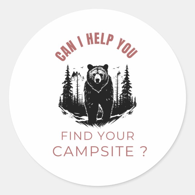 Kann ich Ihnen helfen, Ihren Campingplatz zu finde Runder Aufkleber (Vorderseite)