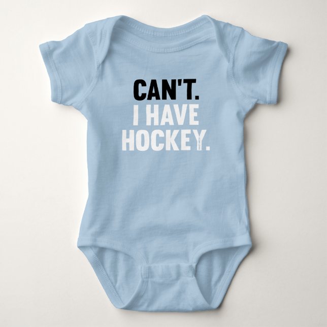 Kann ich nicht Hockey Funny Säugling Dunkle Farben Baby Strampler (Vorderseite)