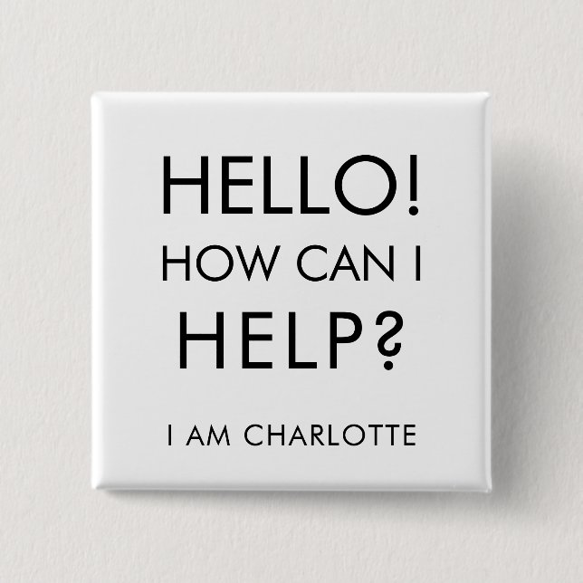 Kann ich Wohltätigkeit Event Volunteer individuell Button (Vorderseite)