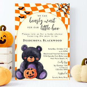 Kann kaum warten Little Boo Halloween Babyparty Einladung