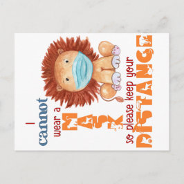 Kann keine Maske tragen - Löwe Postkarte