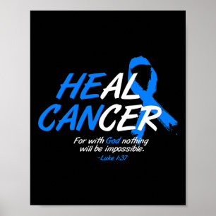 Kann Krebs Ataxie Awareness Month Geschenk Blue R Poster