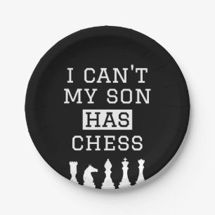 Kann mein Sohn keinen witzigen Schach-Vater haben? Pappteller