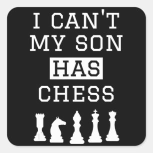 Kann mein Sohn keinen witzigen Schach-Vater haben? Quadratischer Aufkleber