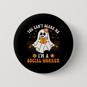 Kann mich nicht als Sozialarbeiter zu Halloween an Button