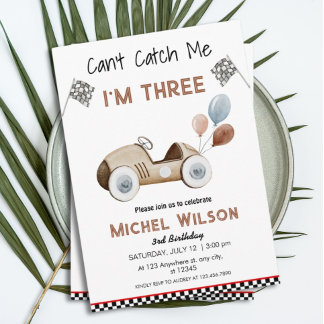 Kann mich nicht erwischen, ich bin drei Rennwagen  Einladung