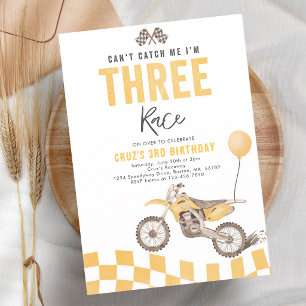 Kann mich nicht fangen Dirt Bike 3. Geburtstag Einladung