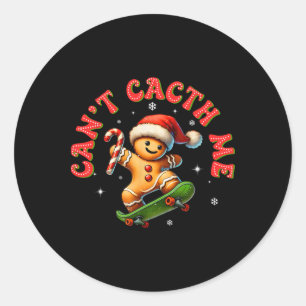 Kann mich nicht fangen Groovy Weihnachten Lebkuche Runder Aufkleber