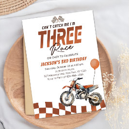 Kann mich Orange Dirt Bike Boy 3. Geburtstag nicht Einladung