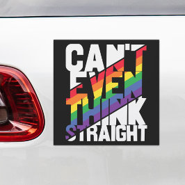 Kann nicht einmal denken, gerade LGBTQ Stolz Regen Auto Magnet