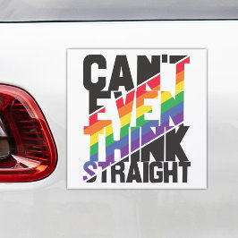 Kann nicht einmal denken, gerade LGBTQ Stolz Regen Auto Magnet
