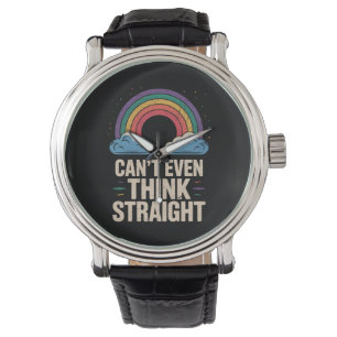 Kann nicht einmal geradeaus denken LGBTQ Gay Pride Armbanduhr