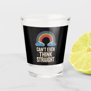 Kann nicht einmal geradeaus denken LGBTQ Gay Pride Schnapsglas