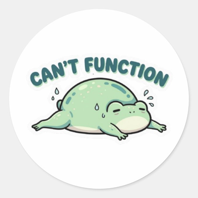 Kann-nicht-funktionieren-Frosch-Aufkleber Süßer er Runder Aufkleber (Vorderseite)