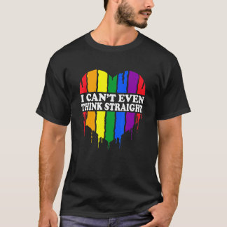 Kann nicht mal geradeaus denken LGBT Trans Schwul  T-Shirt