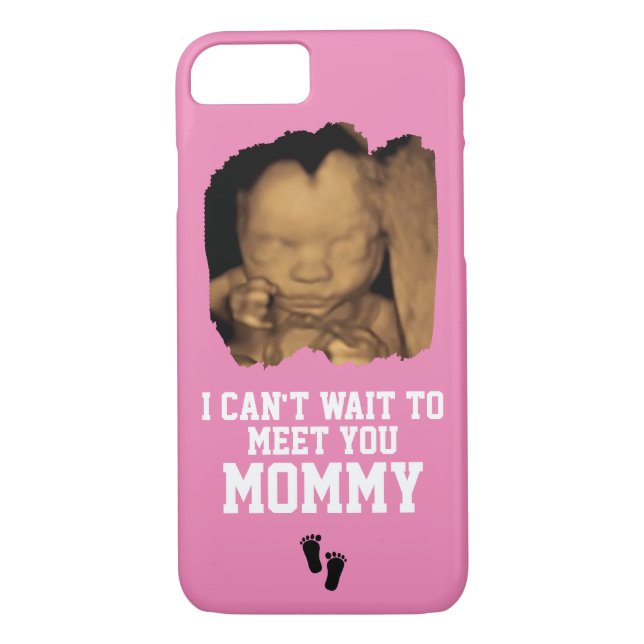 Kann nicht warten, um Mommy Sonogram Baby Foto Pin Case-Mate iPhone Hülle (Rückseite)