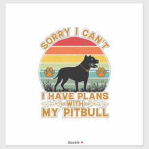 Kann Pläne Hund Pitbull Retro Sonnenuntergang_1 Aufkleber