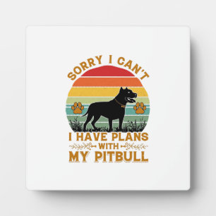 Kann Pläne Hund Pitbull Retro Sonnenuntergang_1 Fotoplatte