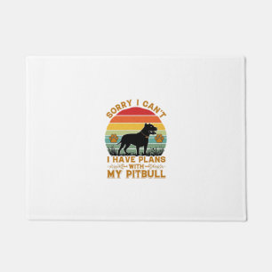 Kann Pläne Hund Pitbull Retro Sonnenuntergang_1 Fußmatte