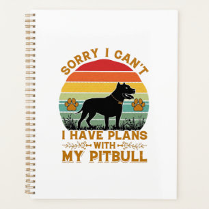 Kann Pläne Hund Pitbull Retro Sonnenuntergang_1 Planer