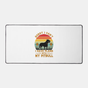 Kann Pläne Hund Pitbull Retro Sonnenuntergang_1 Schreibtischunterlage