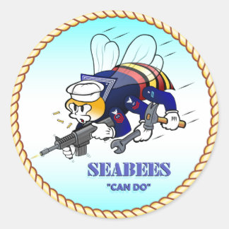 Kann Seabee machen Runder Aufkleber