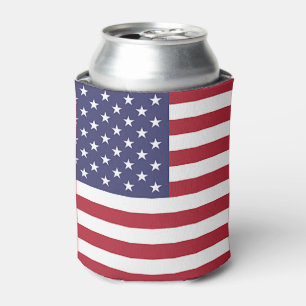 Kann sich mit der Fahne der USA kühlen. Dosenkühler