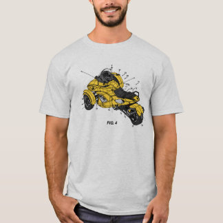 Kann Spyder Patent/Blueprint Design sein.Gelb. T-Shirt
