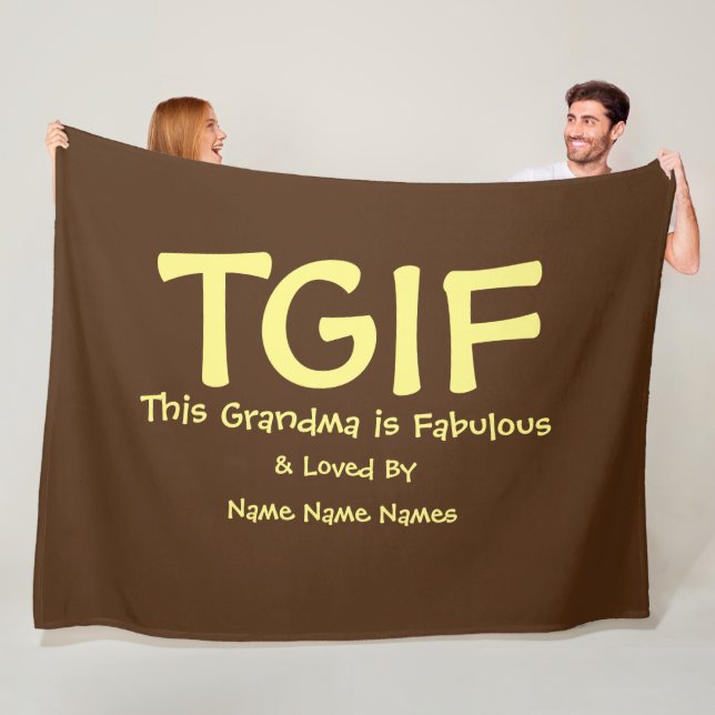 Kann Text bearbeiten, TGIF Dieses Oma ist fabelhaf Fleecedecke (Beispiel)