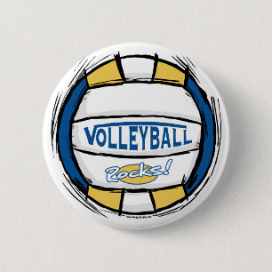 Kann U Diebe es Volleyball Blue Gold Button
