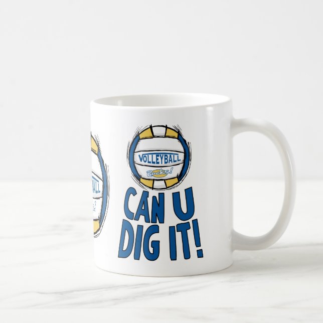 Kann U Diebe es Volleyball Blue Gold Kaffeetasse (Rechts)