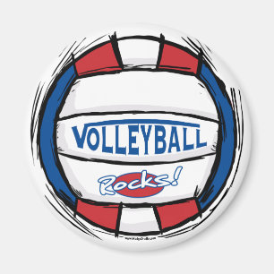 Kann U es Volleyball blau rot Dicklegen Magnet