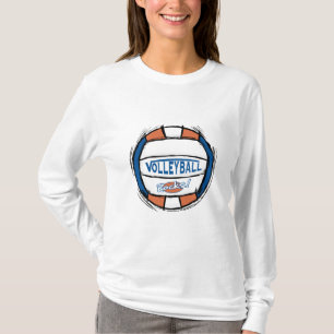 Kann u-Grabung es Volleyball-blaue Orange T-Shirt