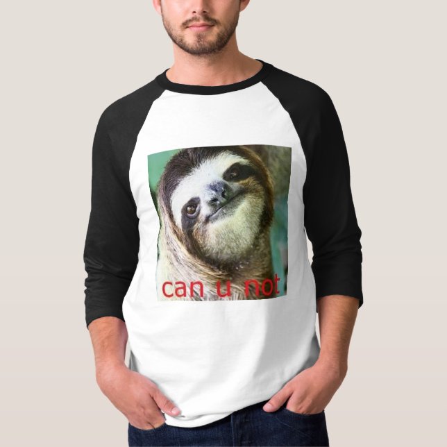 "kann u nicht" Sloth-Shirt T-Shirt (Vorderseite)