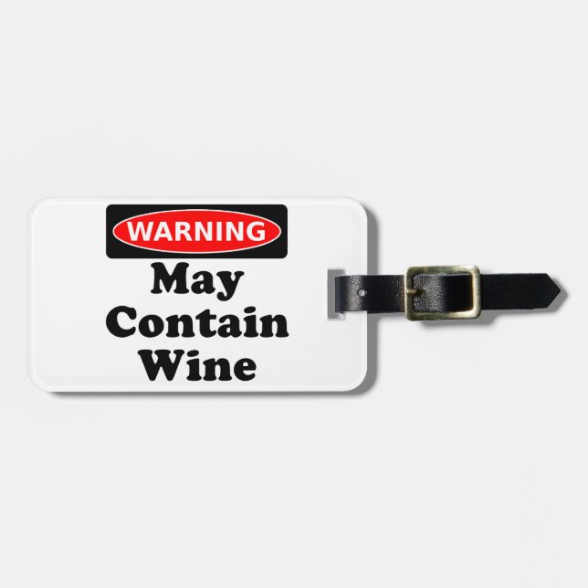 Kann Wein enthalten Gepäckanhänger (Vorderseite horizontal)