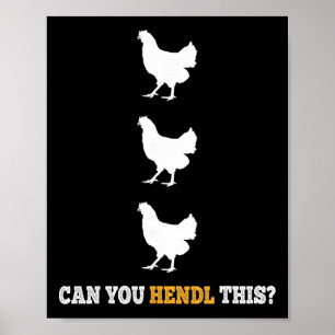 Kannst du dieses lustige Hühnerbauern-Wortspiel-De Poster