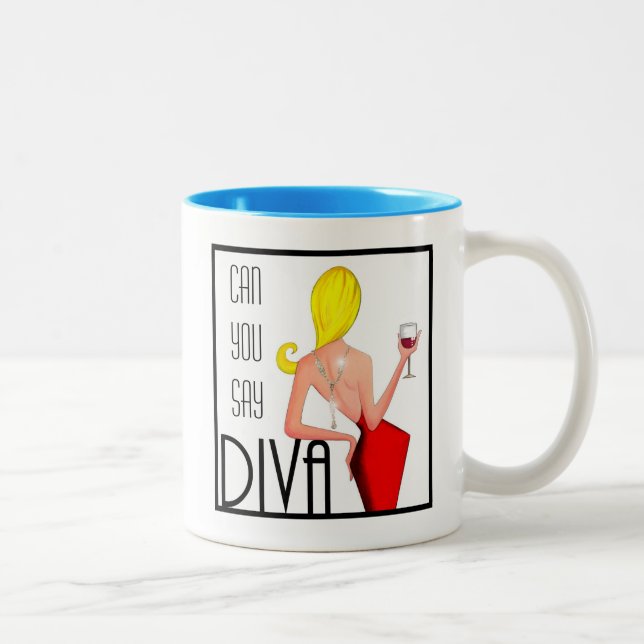 Kannst du DIVA sagen? Zwei-Tone-Tasse Zweifarbige Tasse (Rechts)