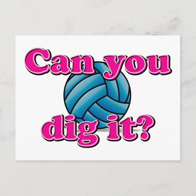 Kannst du es graben? Volleyball! Postkarte (Vorderseite)