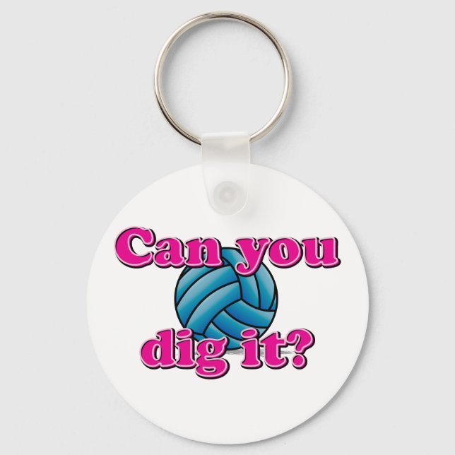 Kannst du es graben? Volleyball! Schlüsselanhänger (Vorderseite)