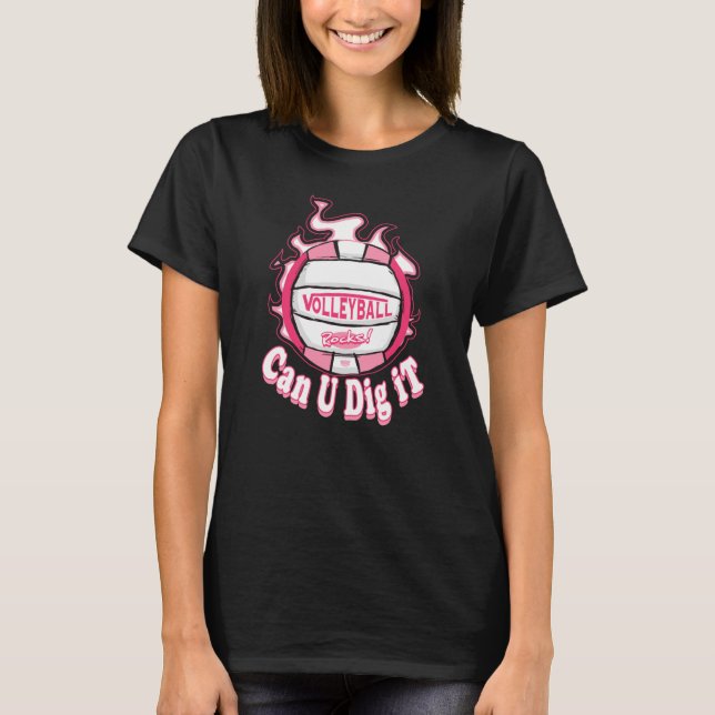 Kannst du es rosa Volleyball spielen? T-Shirt (Vorderseite)