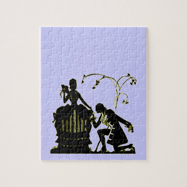 "Kannst du mich heiraten?" Silhouette (Vertikal)