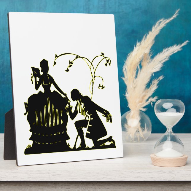 "Kannst du mich heiraten?" Silhouette Fotoplatte (Seite)
