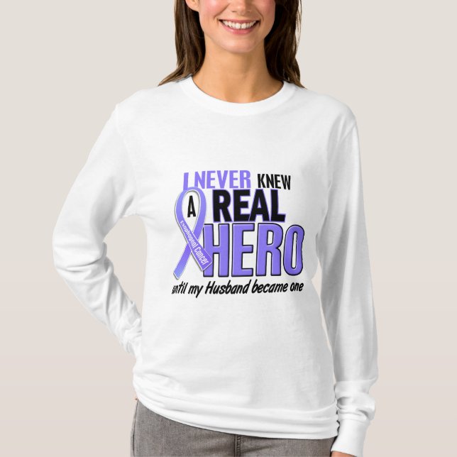 Kannte nie einen Held-Ehemann-Esophageal Krebs T-Shirt (Vorderseite)