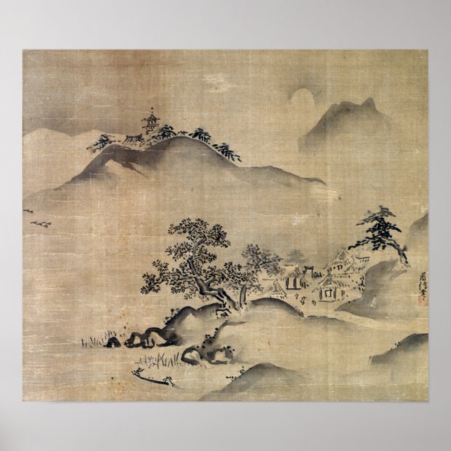 Kano Chikanobu Landschaft Poster (Vorne)