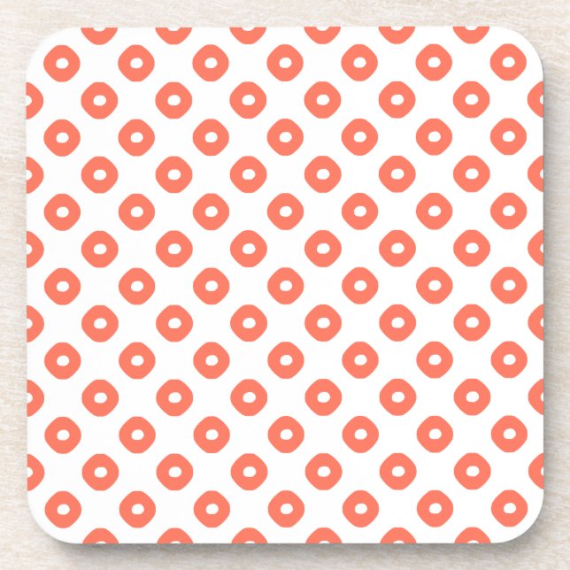 "Kanoko" Fawn Spot Pattern Salmon Pink Getränkeuntersetzer (Vorderseite)
