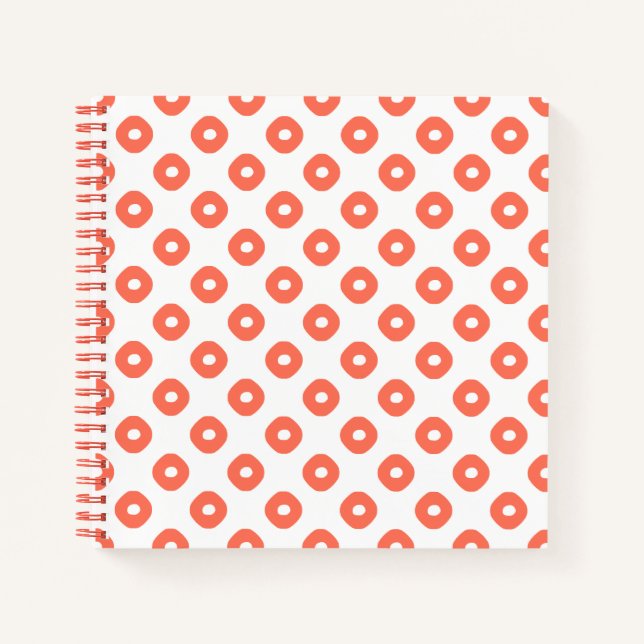 "Kanoko" Fawn Spot Pattern Salmon Pink Notizbuch (Vorderseite)