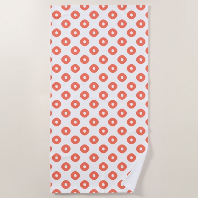 "Kanoko" Fawn Spot Pattern Salmon Pink Strandtuch (Vorderseite)